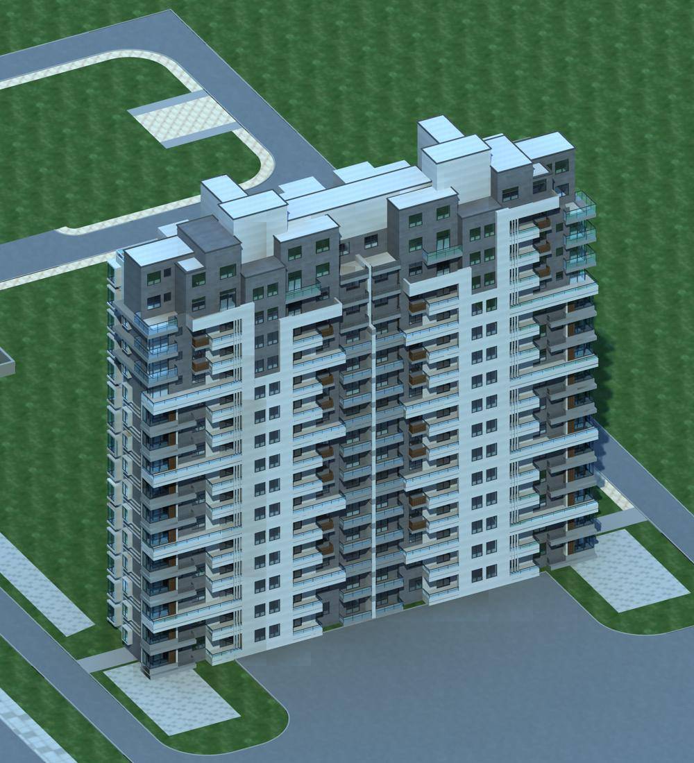 现代高层住宅楼
