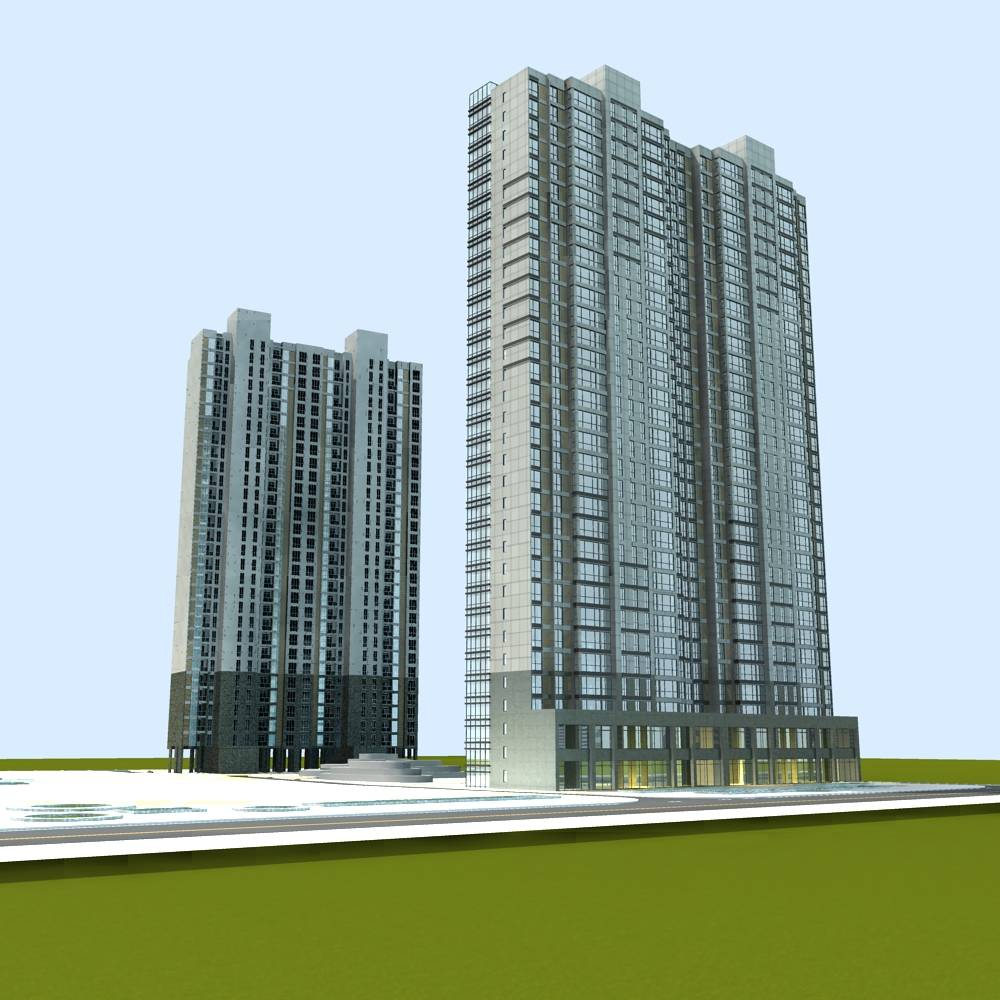 现代高层商业住宅群楼