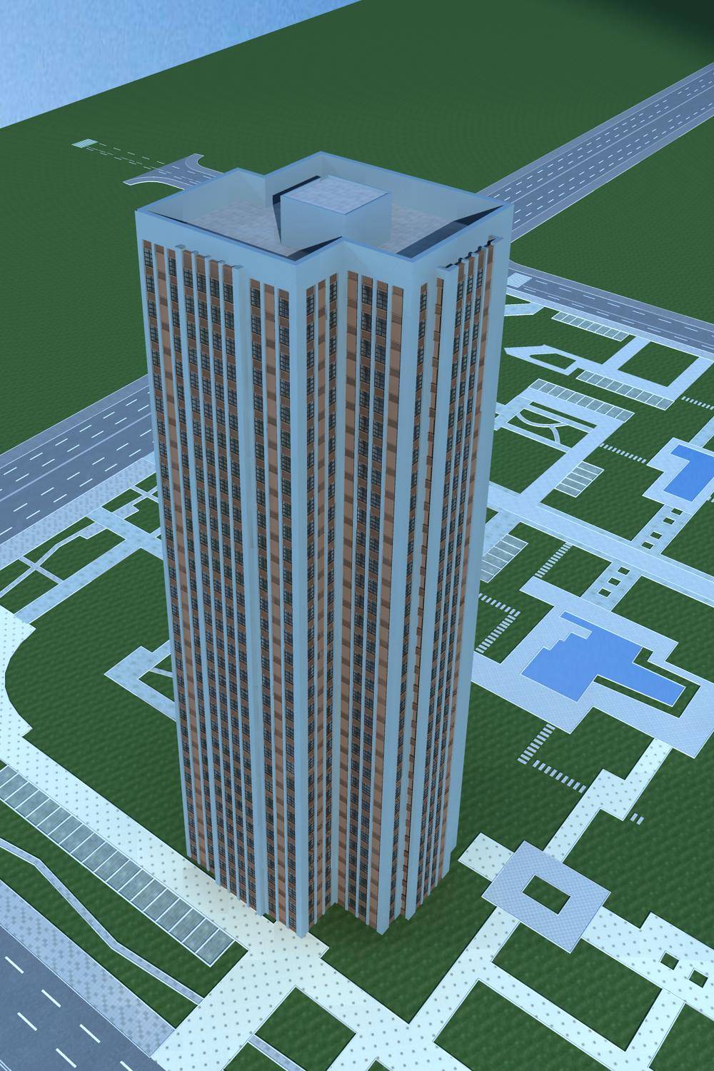 现代高层住宅楼