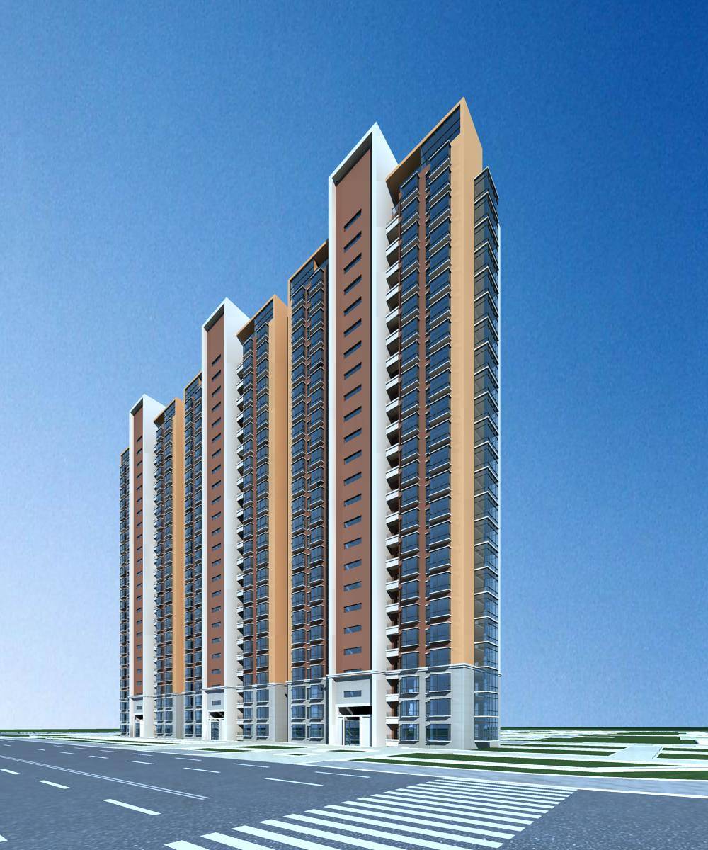 现代高层住宅楼