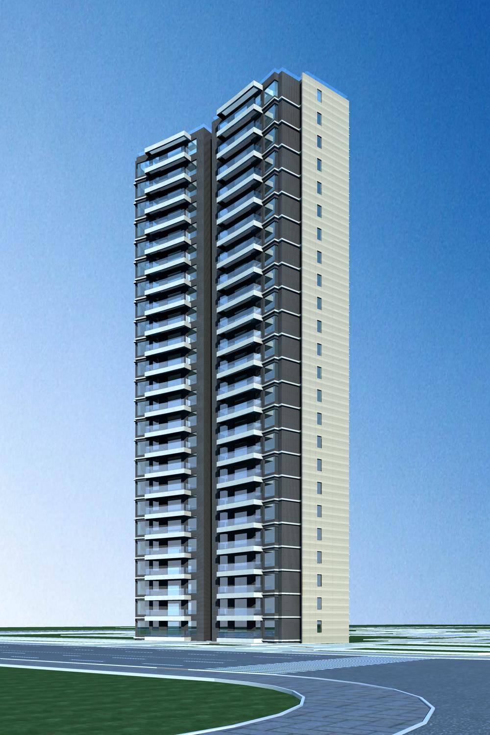 现代高层住宅楼