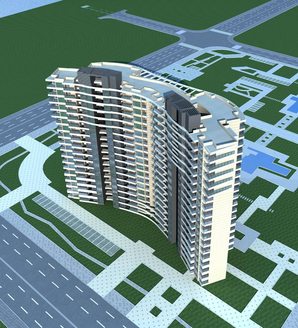 现代高层住宅楼