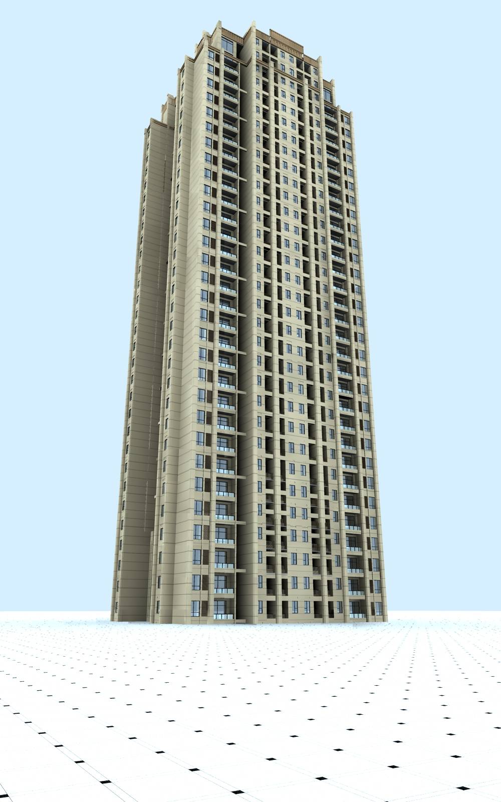 现代高层住宅楼