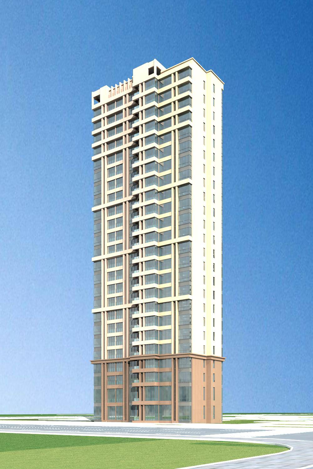 现代高层住宅楼