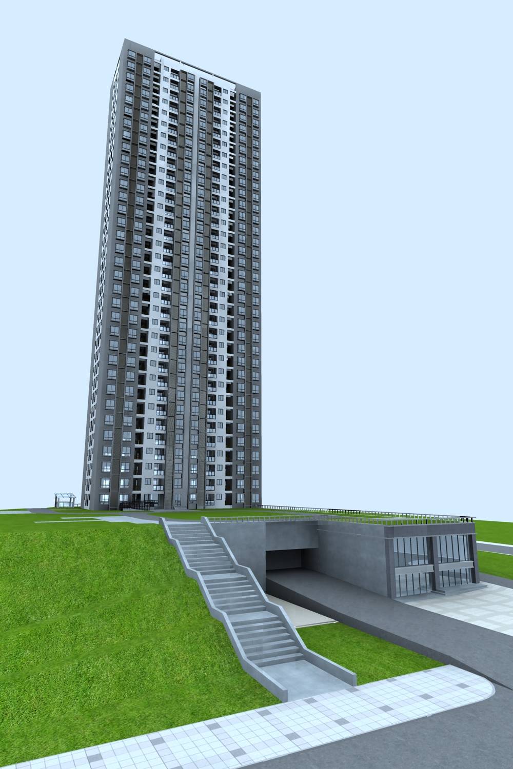 现代高层住宅楼