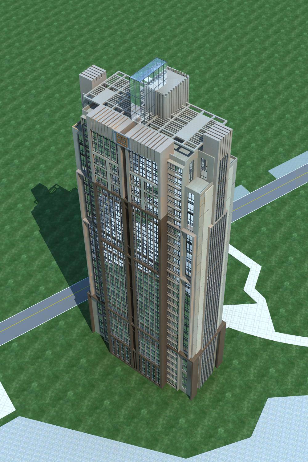 现代高层住宅楼