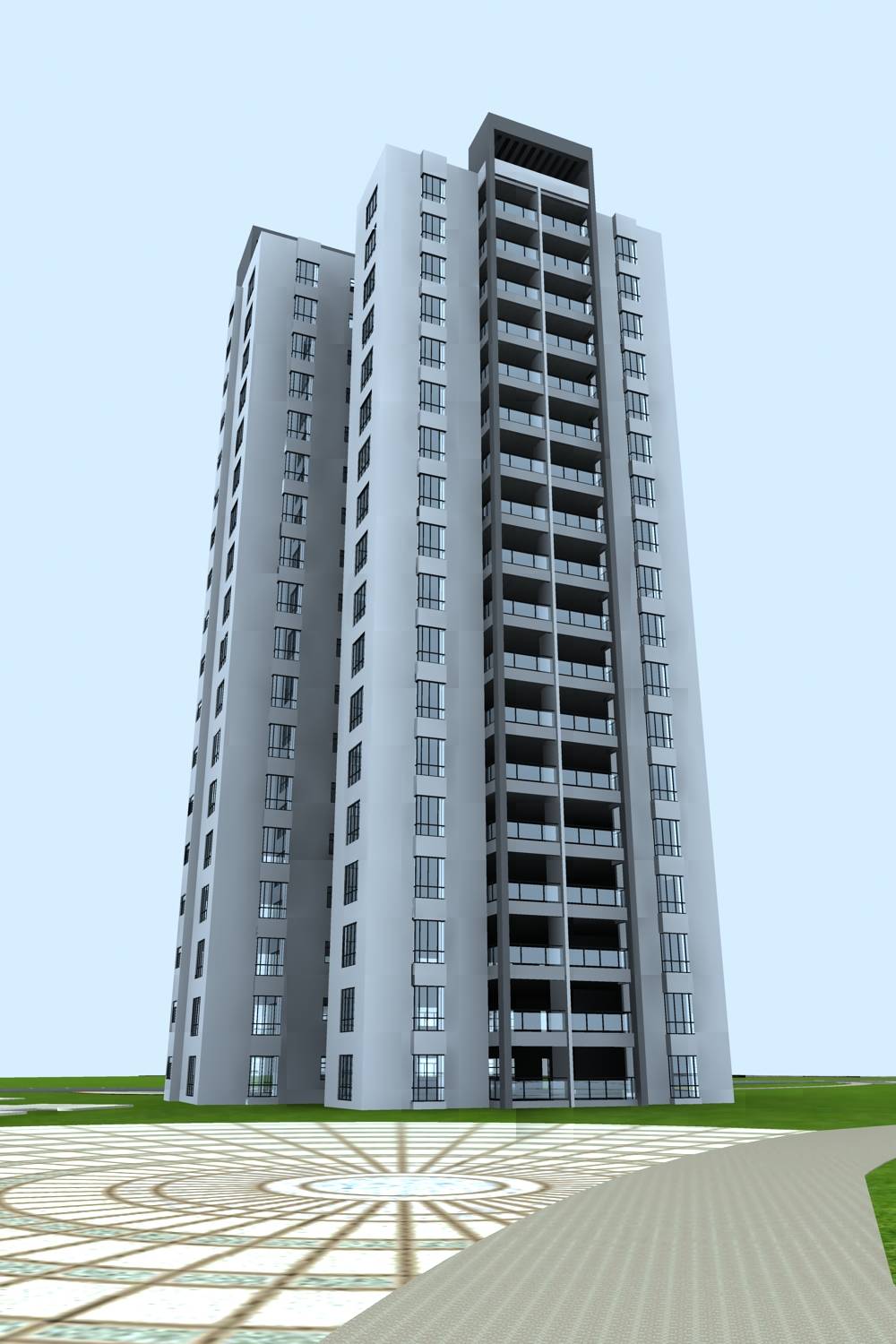 现代高层住宅楼