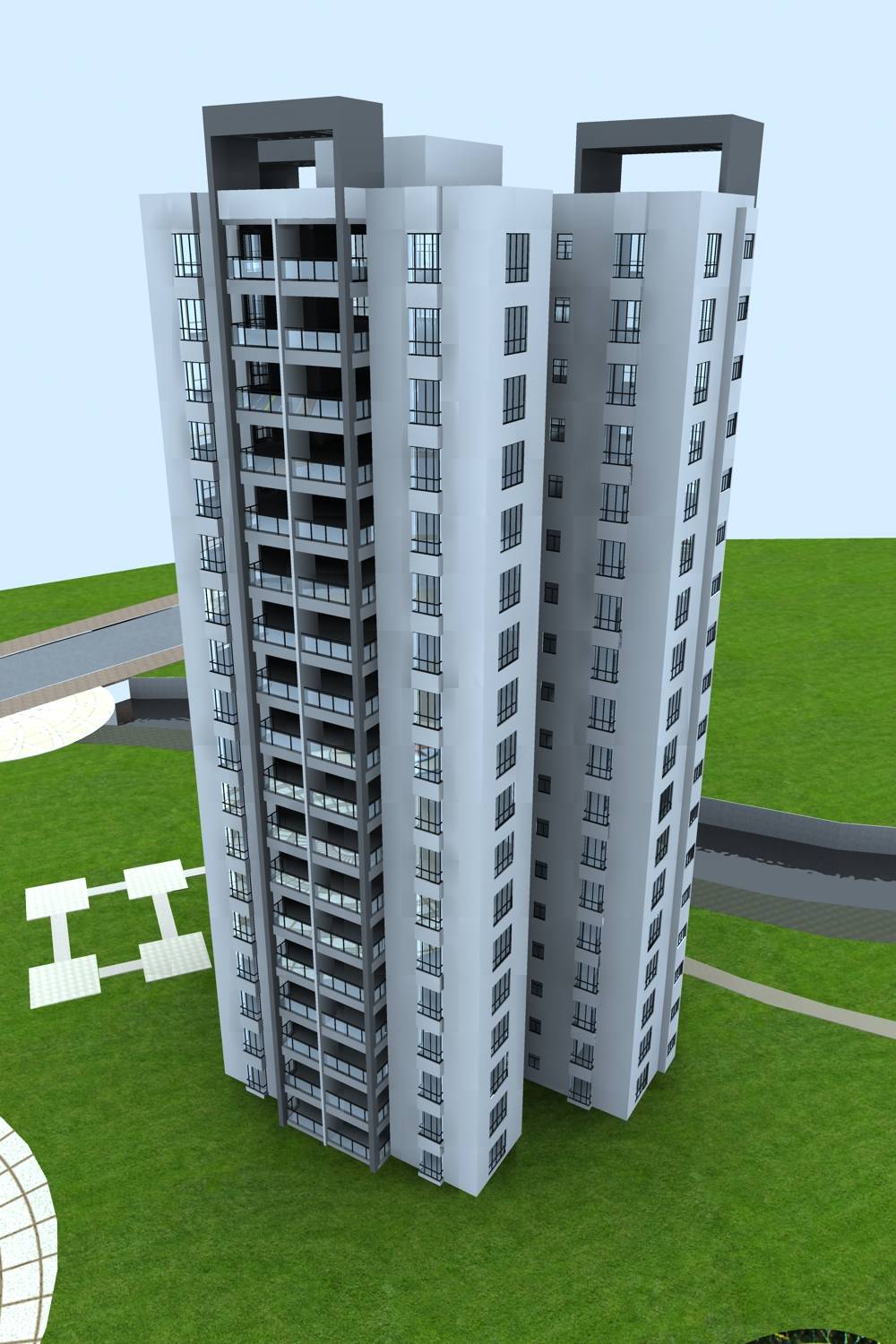 现代高层住宅楼