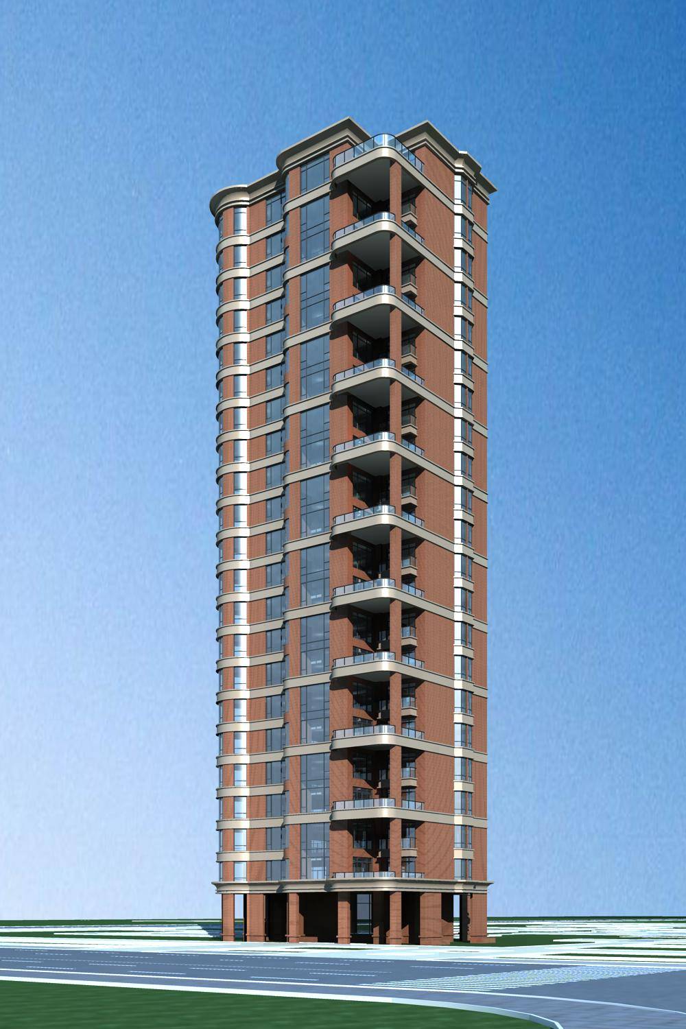 现代高层住宅楼