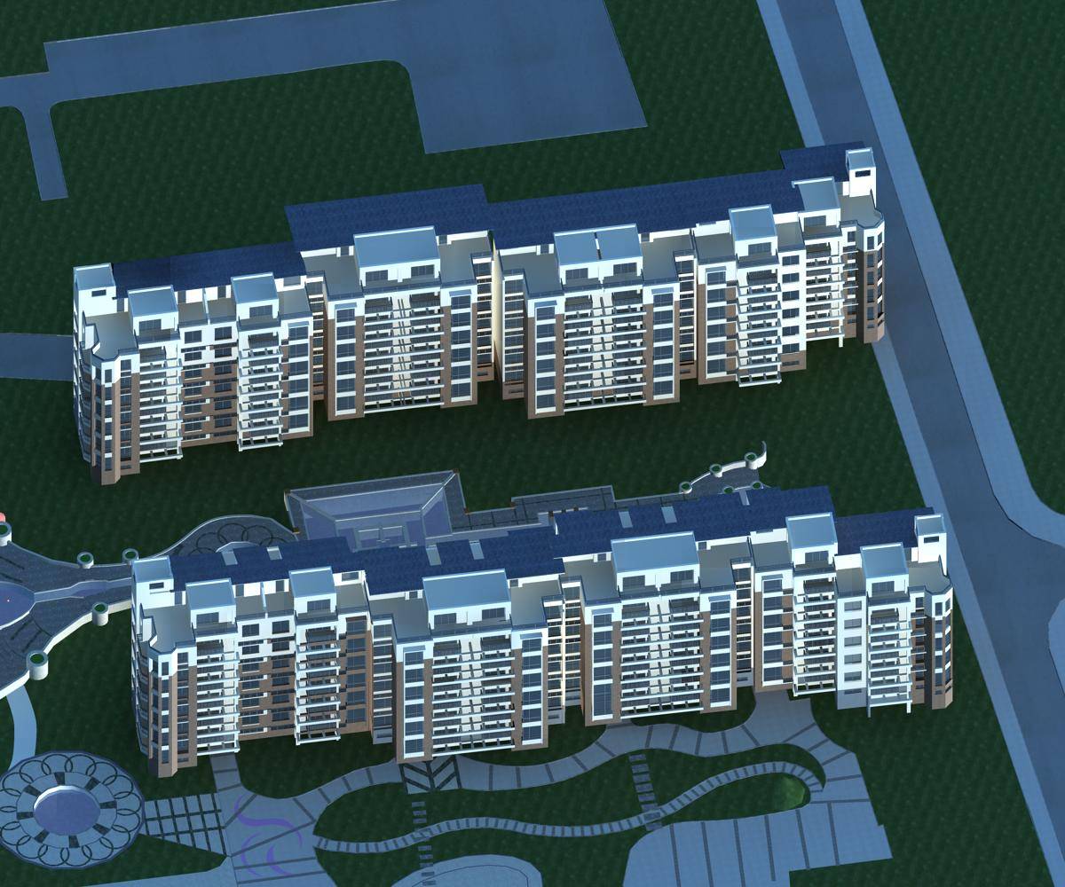 现代多层住宅楼