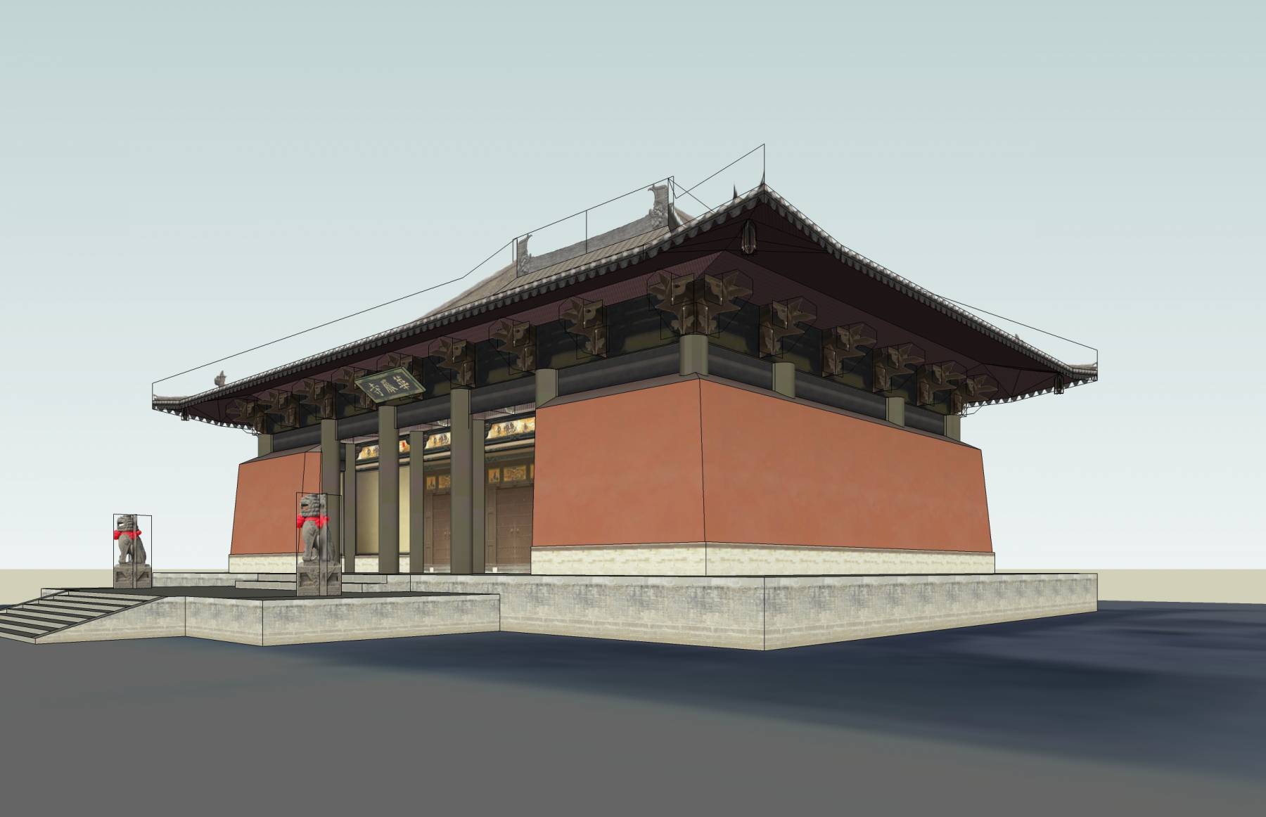 超经典！小型寺庙设计效果图，寺院规划设计施工图