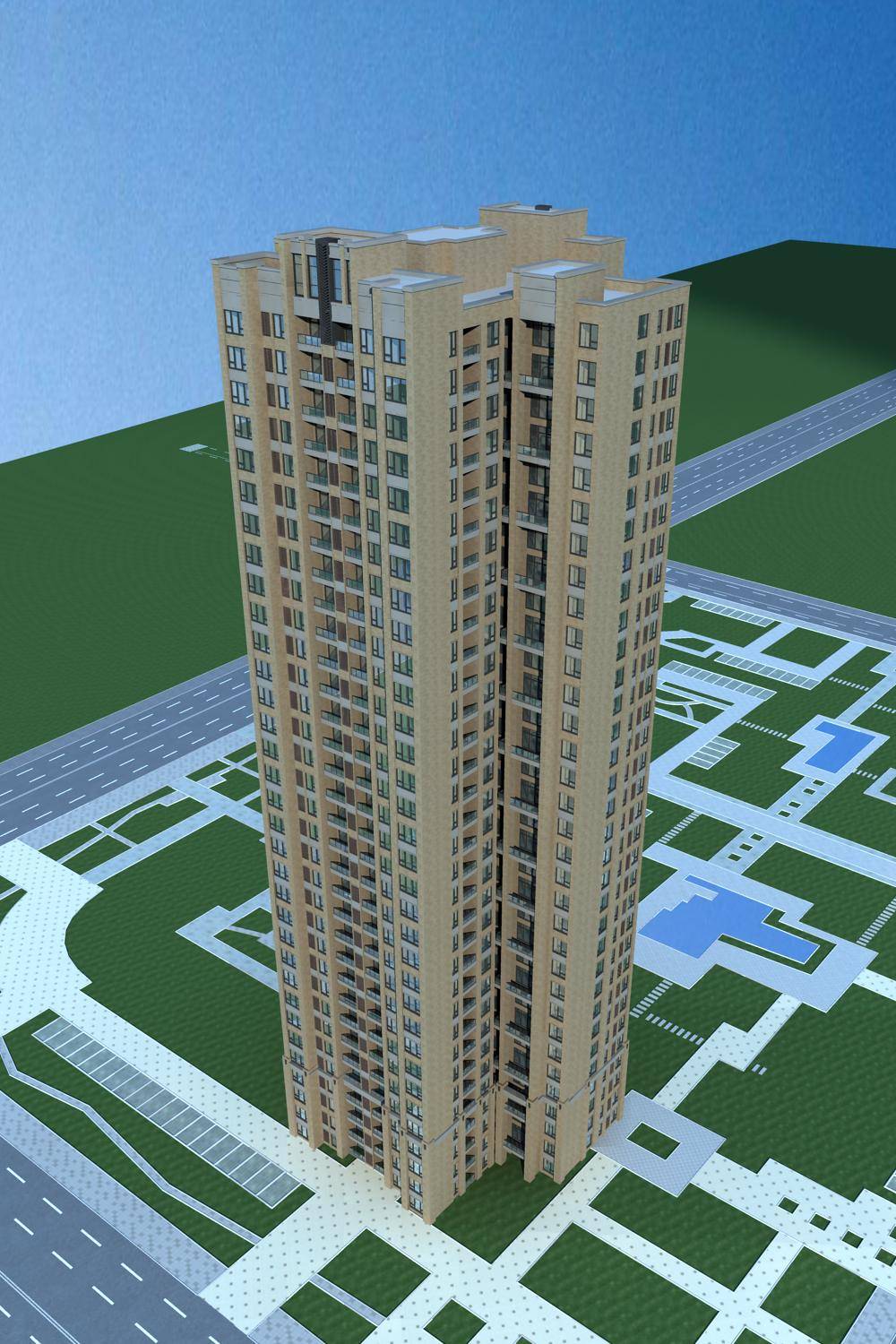 简欧风格高层住宅楼