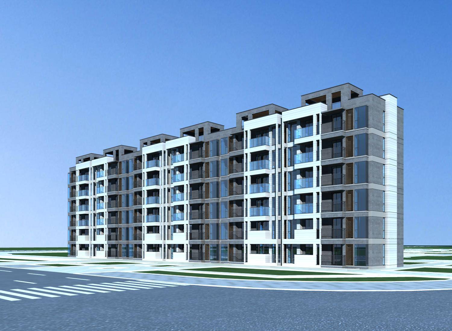 现代多层住宅楼
