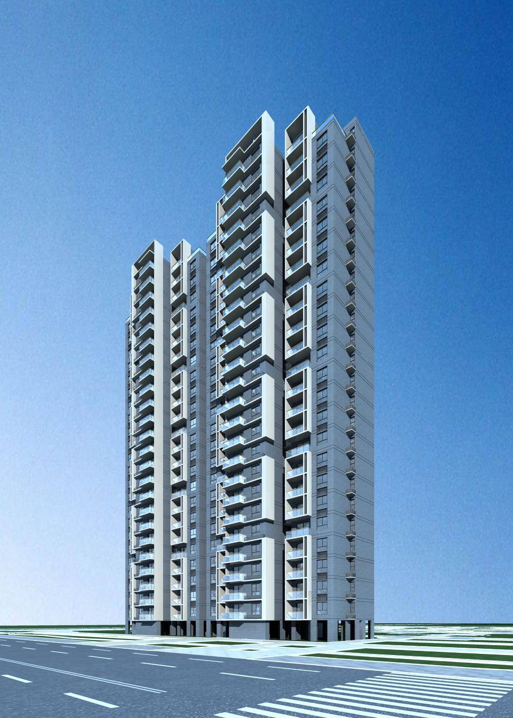现代高层住宅楼