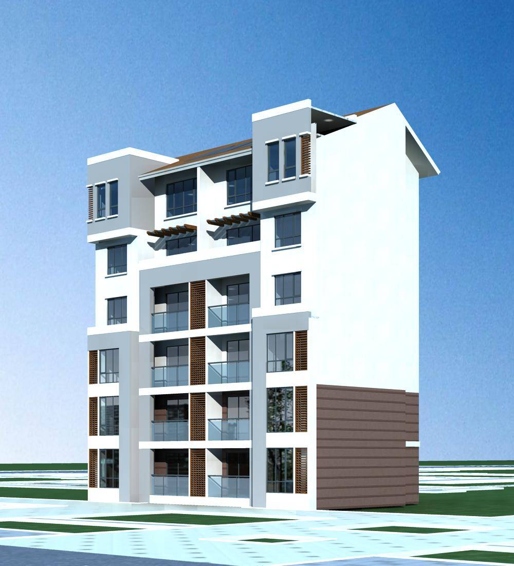 现代多层住宅楼