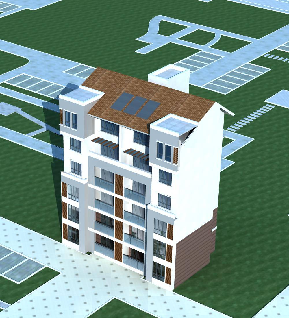现代多层住宅楼