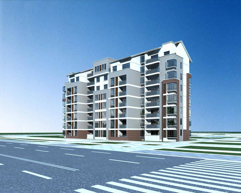 现代多层住宅楼