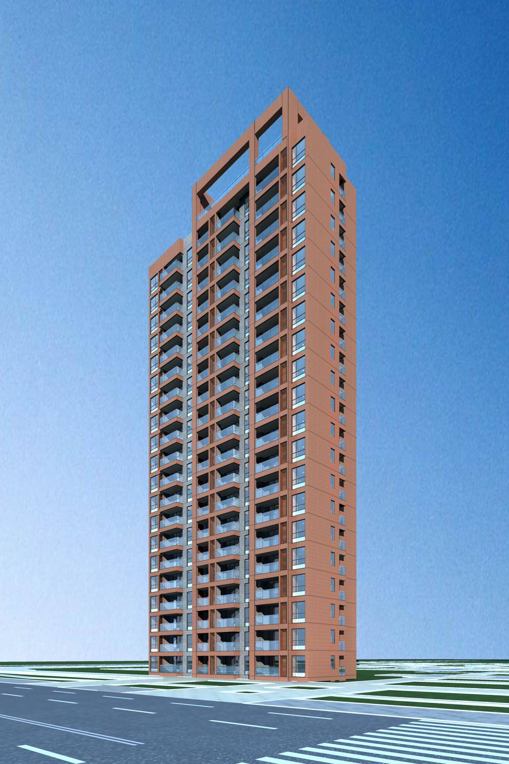 现代高层住宅楼