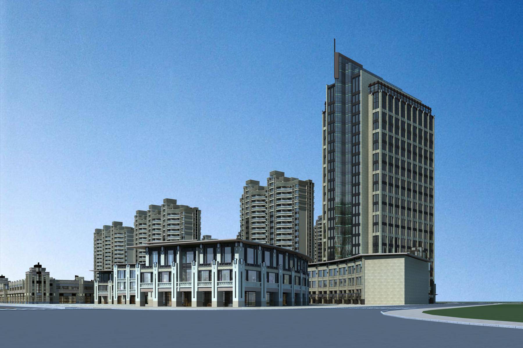 简欧风格商业住宅小区