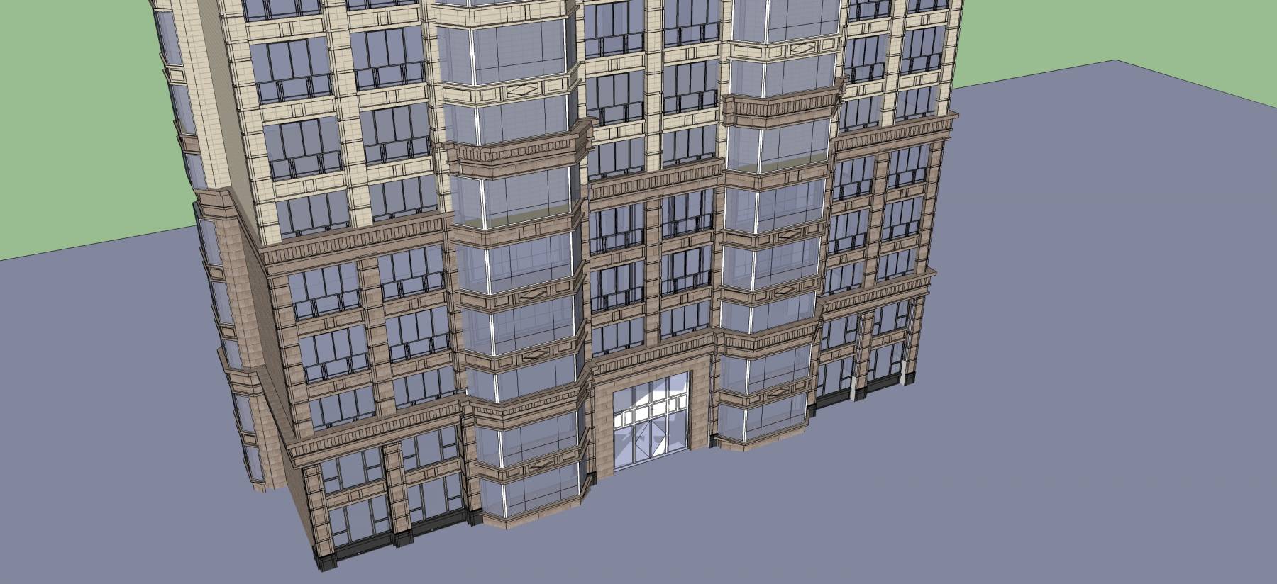 ART-DECO风格高层住宅su模型下载-光辉城市