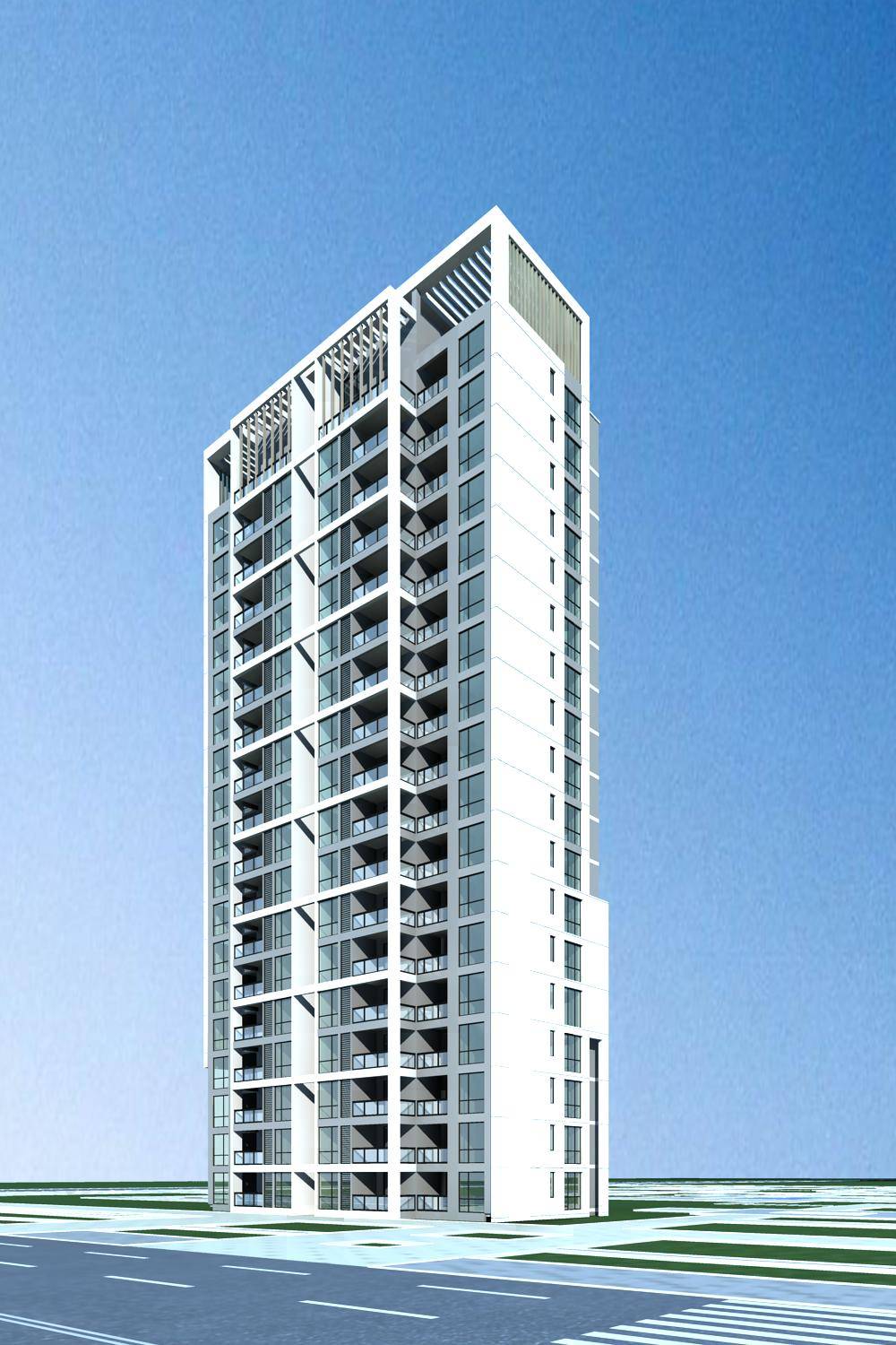 现代高层住宅楼