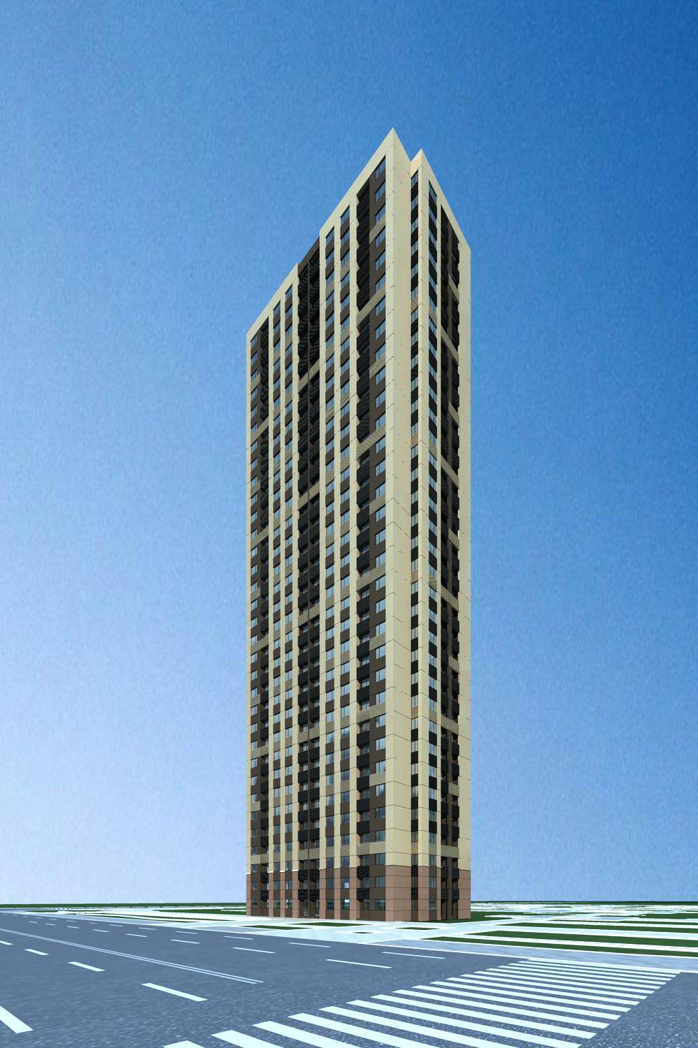 现代高层住宅楼
