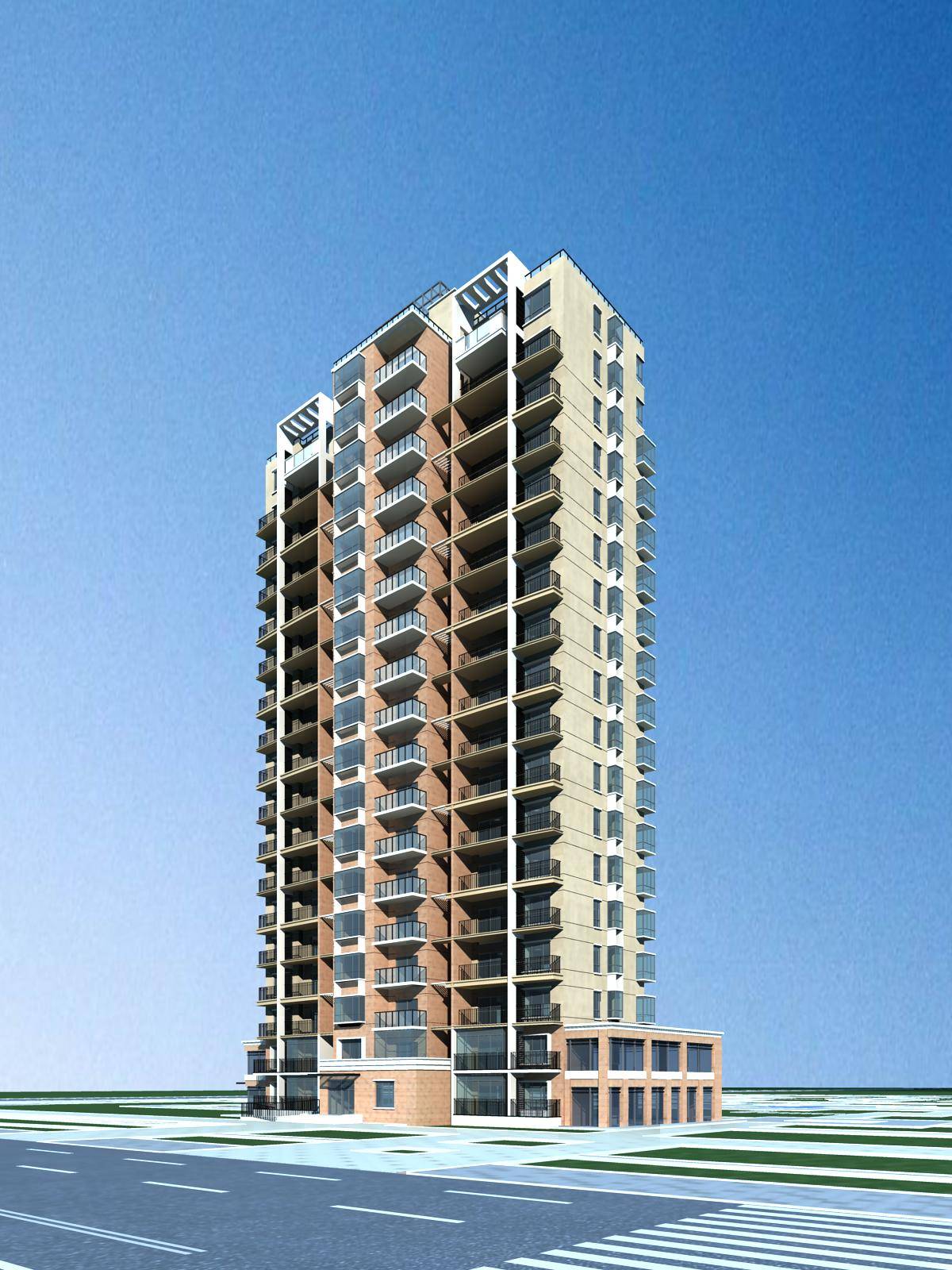 现代高层商业住宅楼