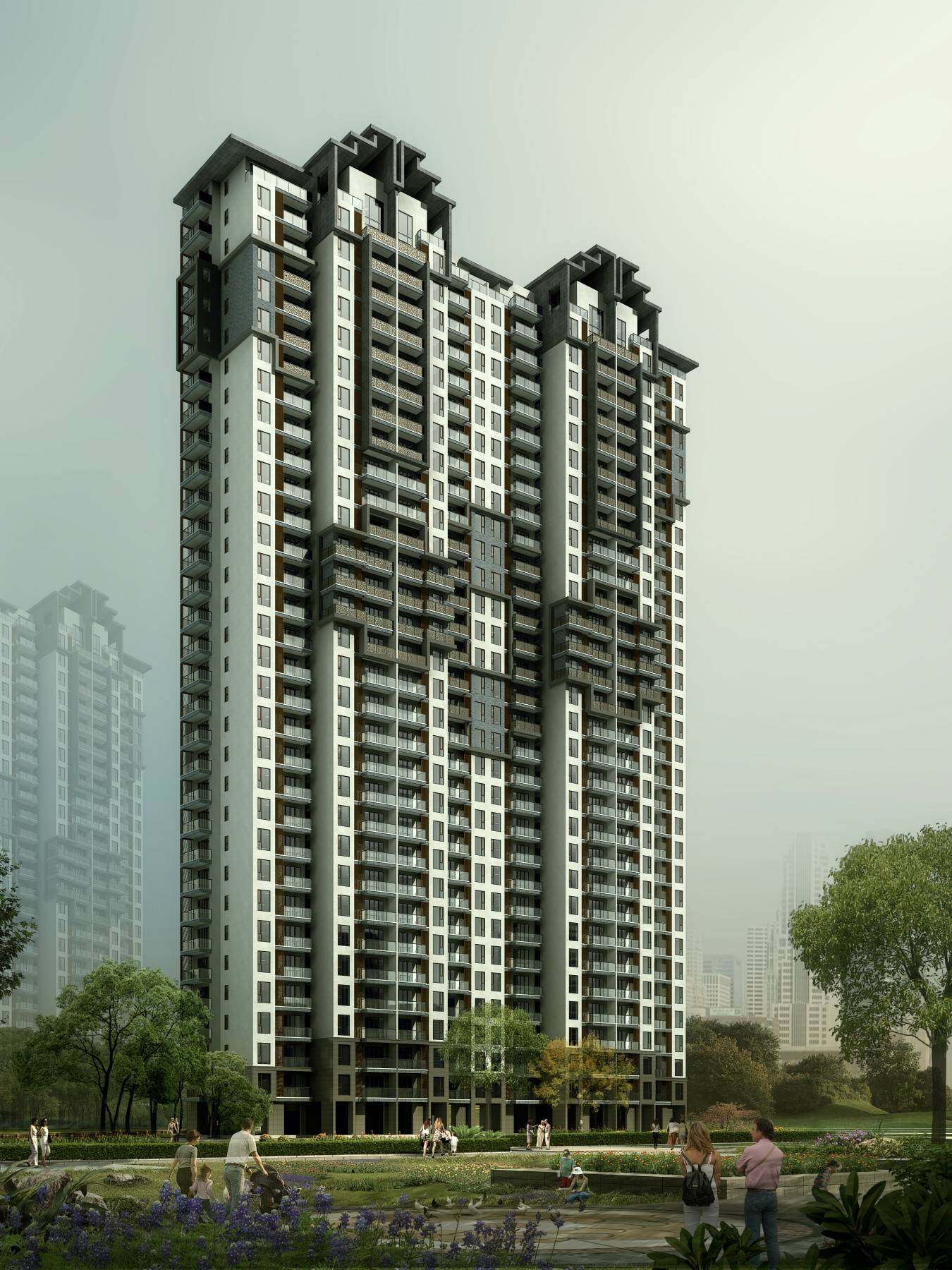 新中式高层住宅楼