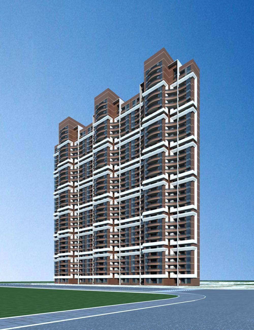 现代高层住宅楼