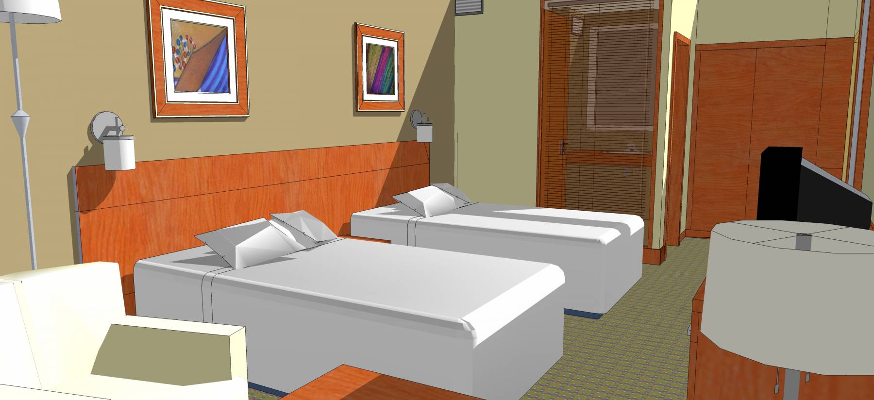 酒店客房室内模型