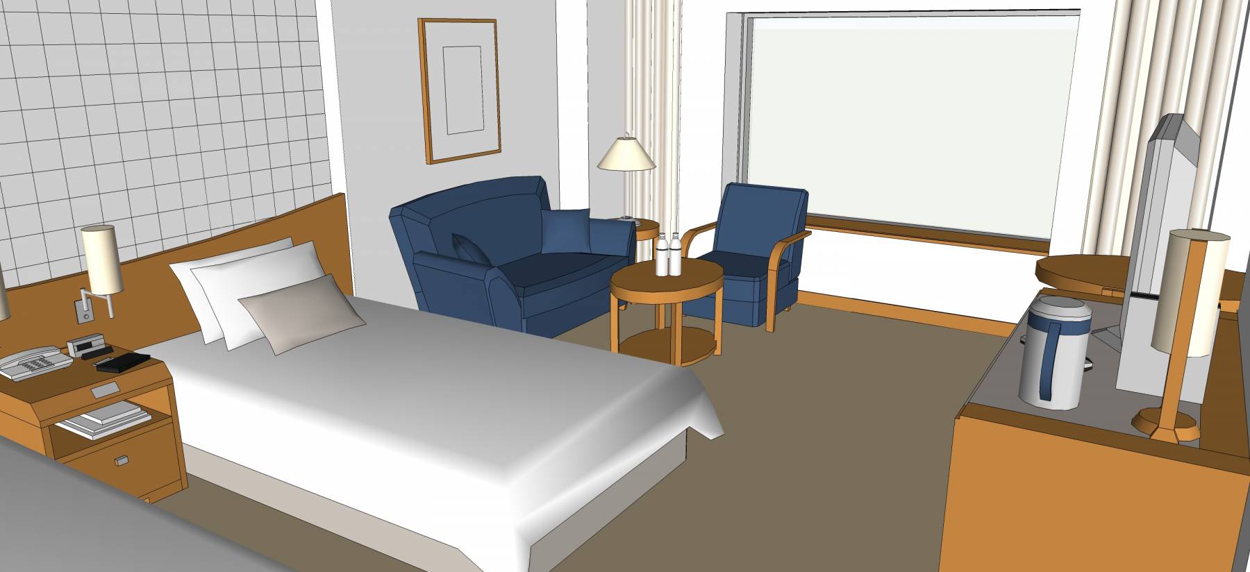 酒店客房室内模型