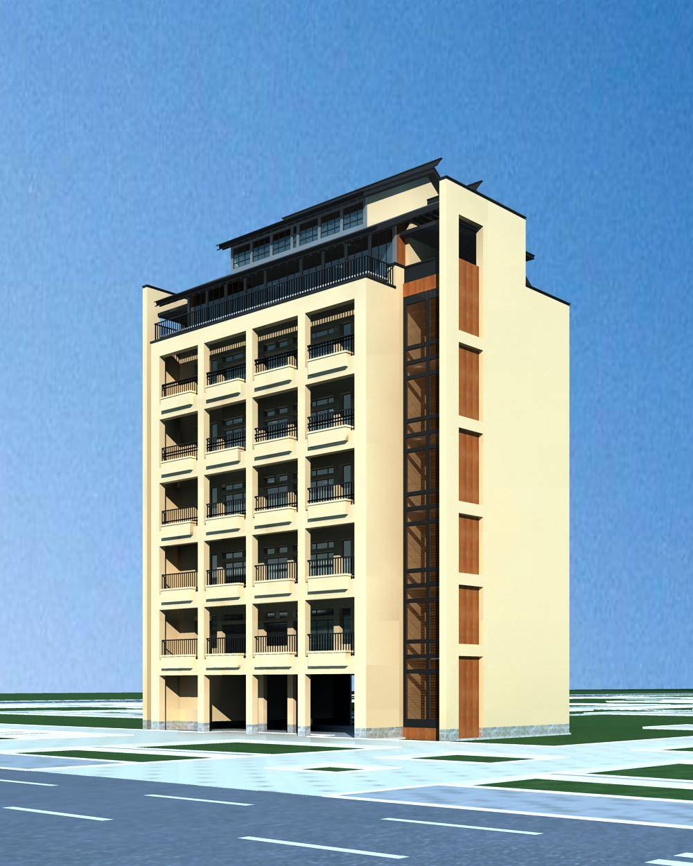 新中式多层住宅楼
