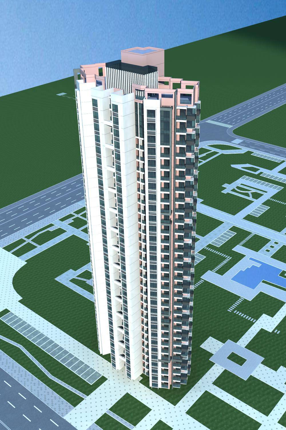 现代高层住宅楼