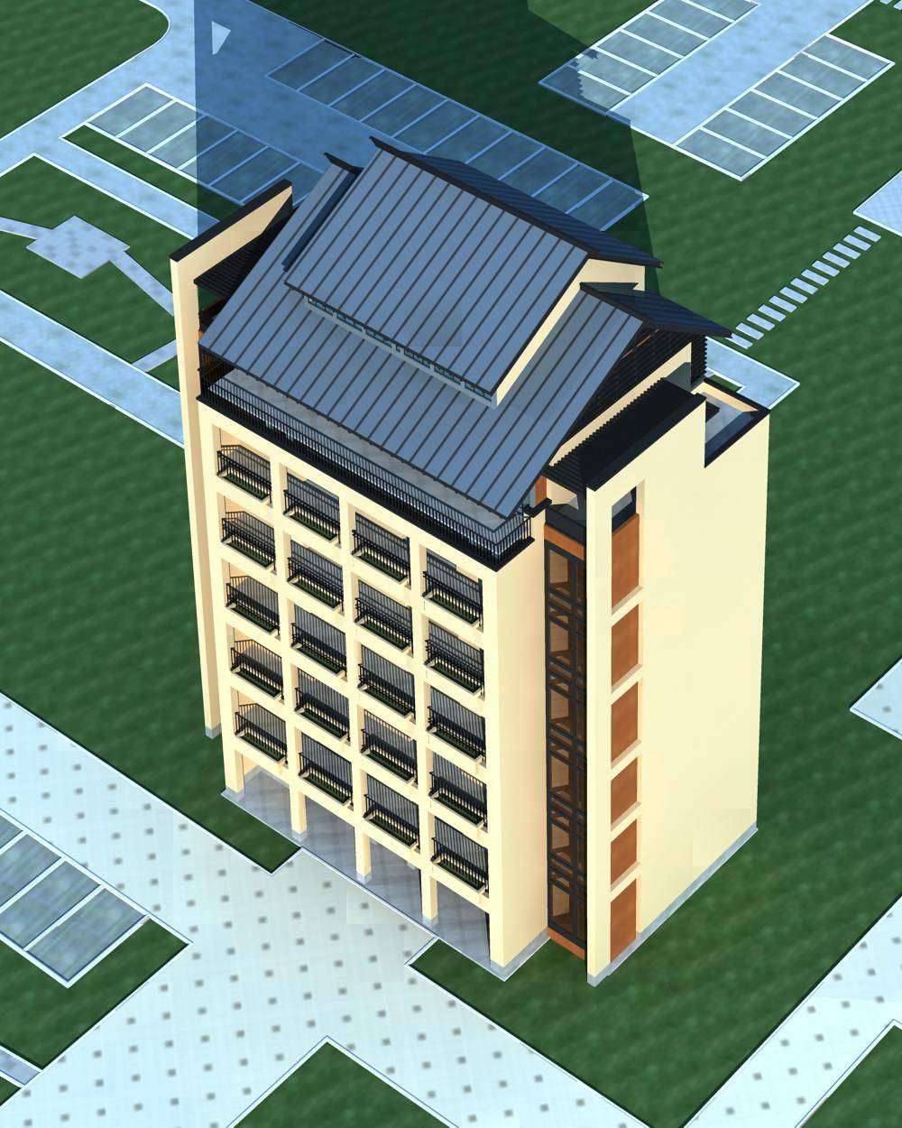 新中式多层住宅楼