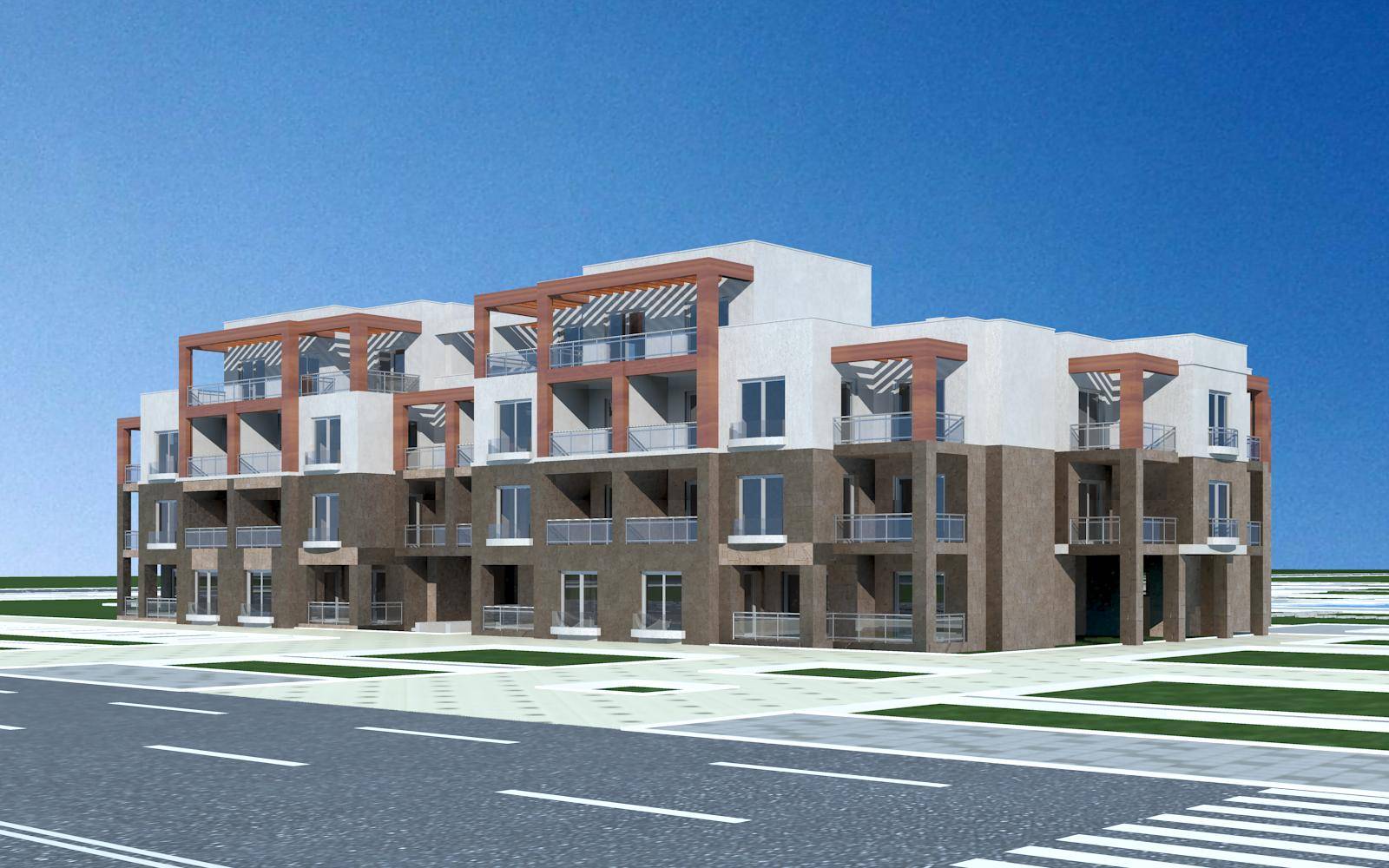 现代多层住宅楼