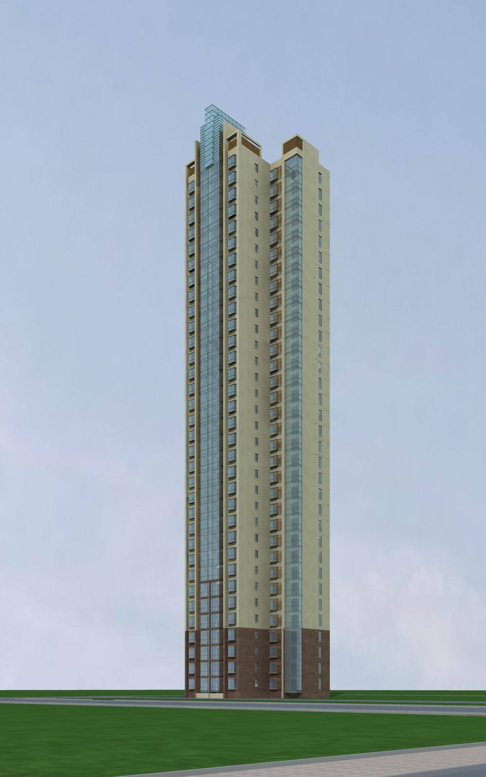 现代高层住宅楼