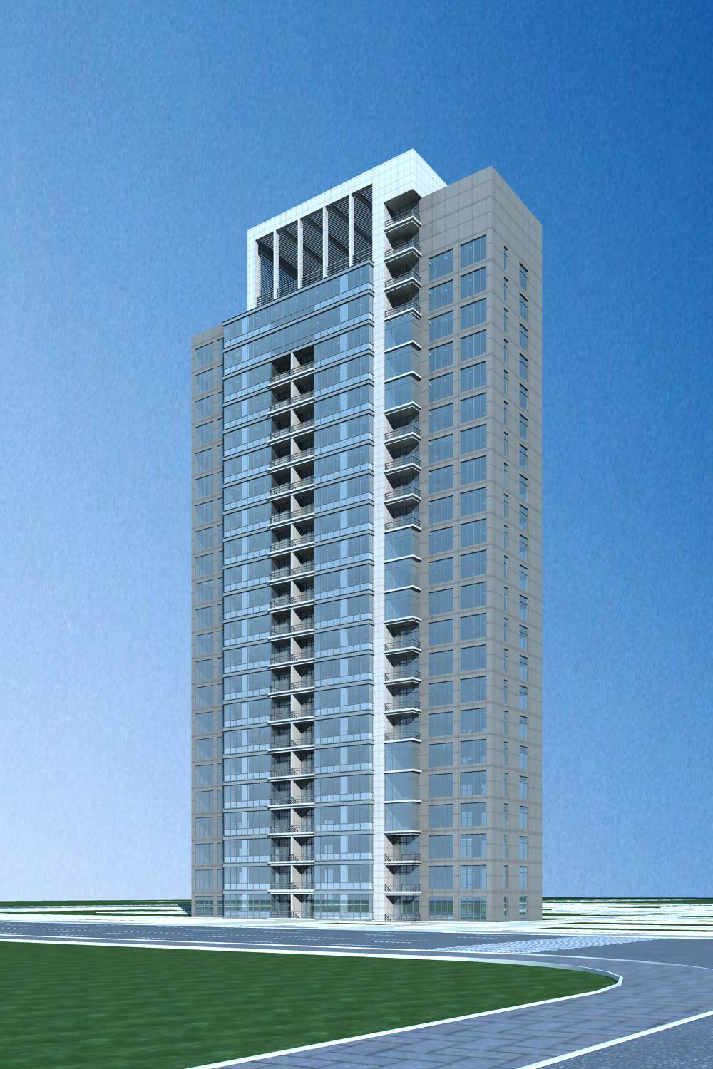 现代高层住宅楼