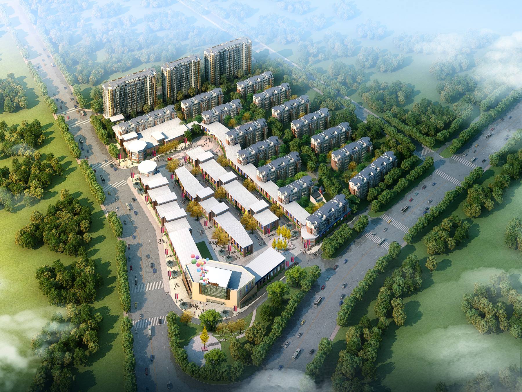 简欧风格商业住宅小区