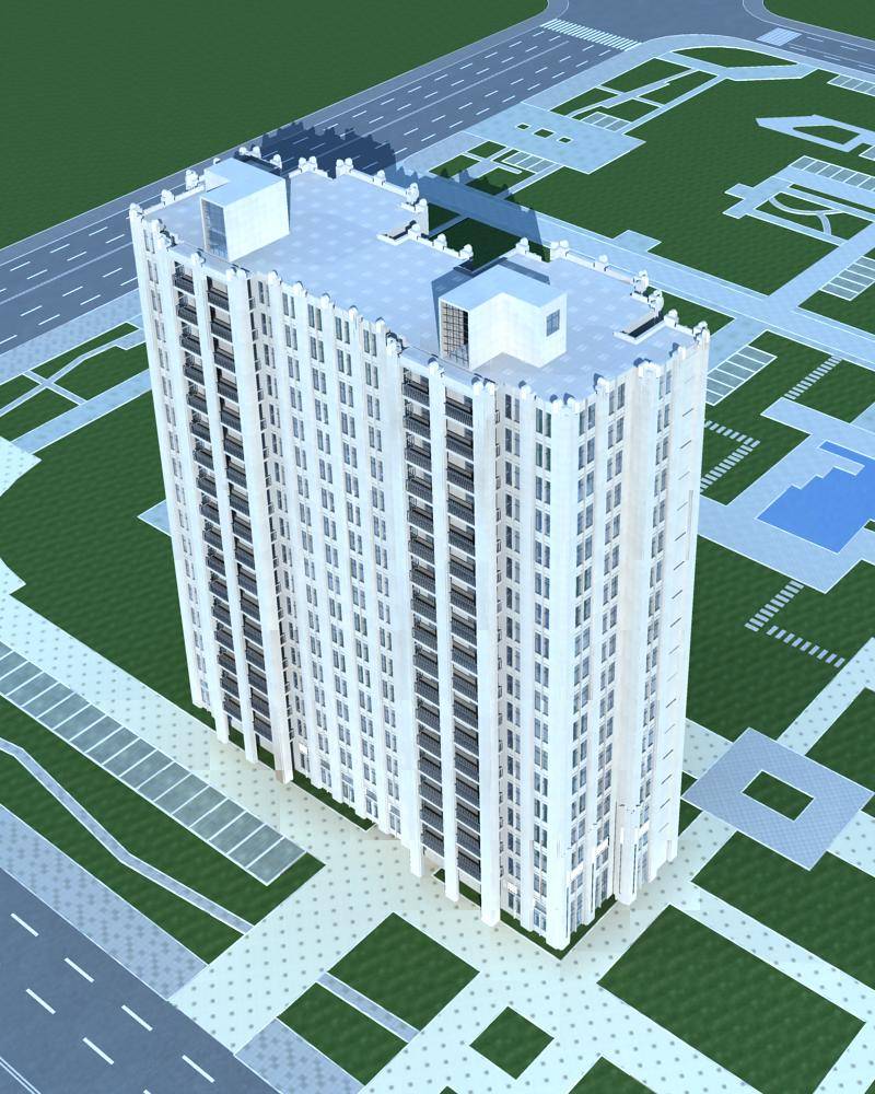 现代高层住宅楼