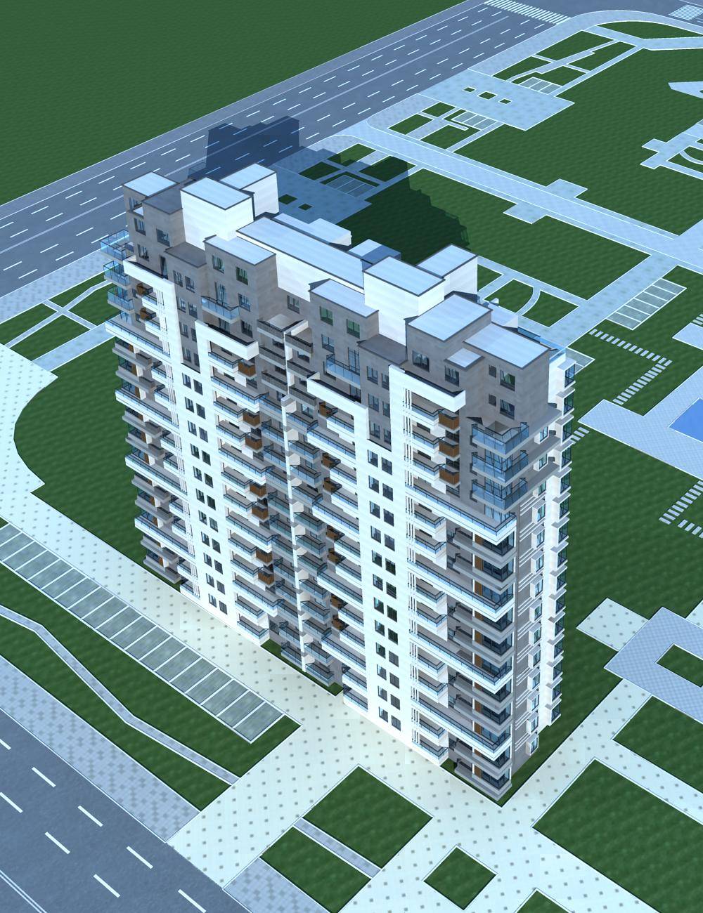 现代高层住宅楼