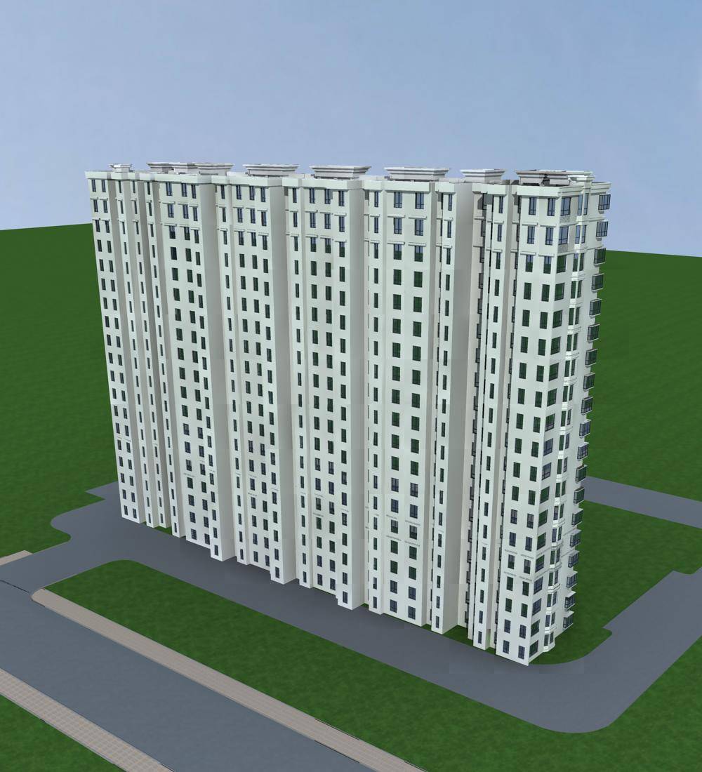 现代高层住宅楼