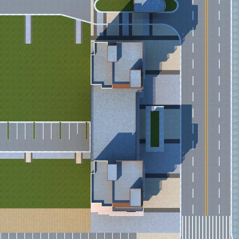 现代多层商业住宅楼