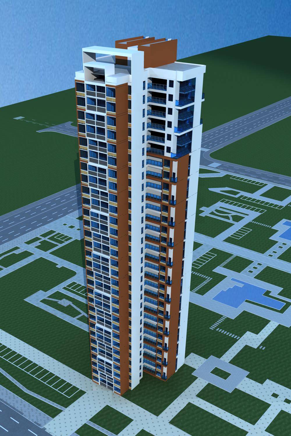 现代高层住宅楼