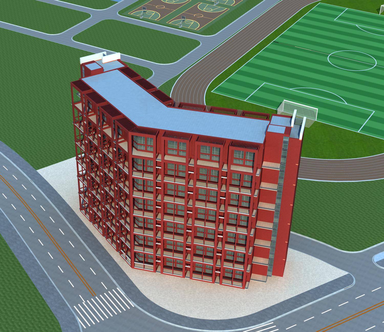现代高层宿舍3dmax 模型下载-光辉城市