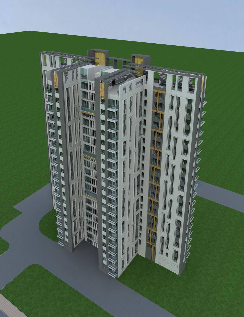 现代高层住宅楼