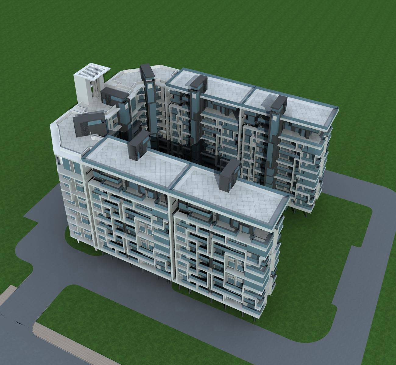 现代小高层住宅楼