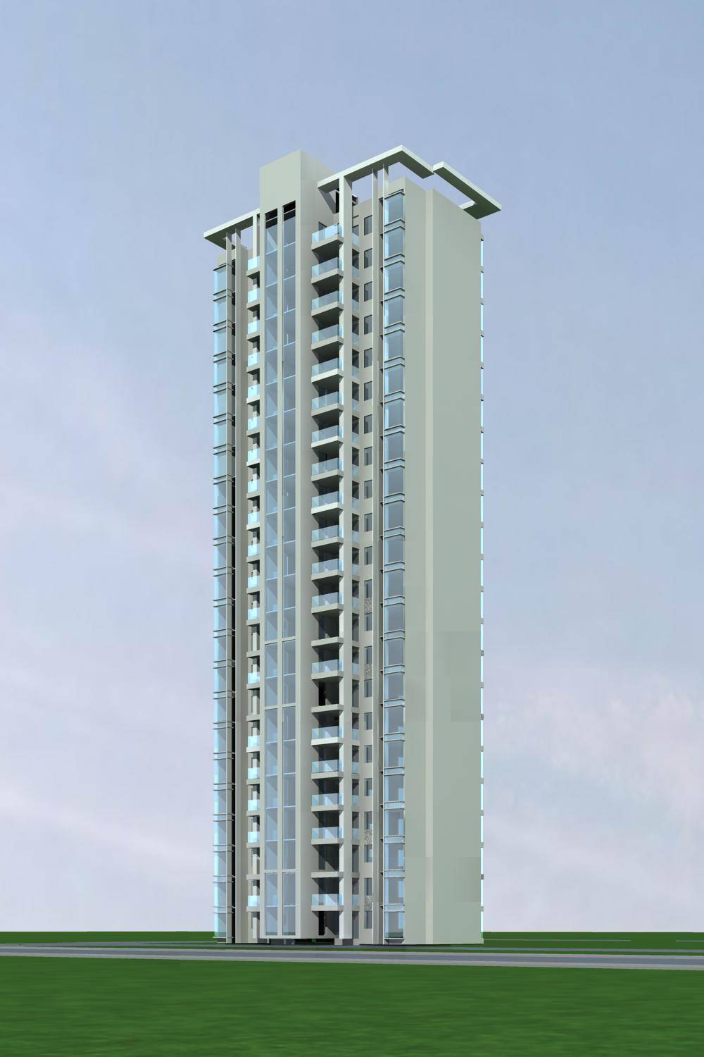 现代高层住宅楼