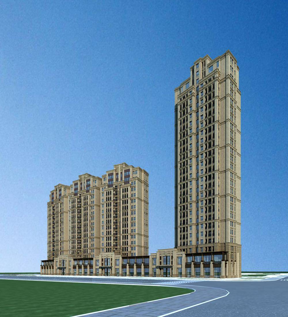 简欧风格高层商业住宅楼