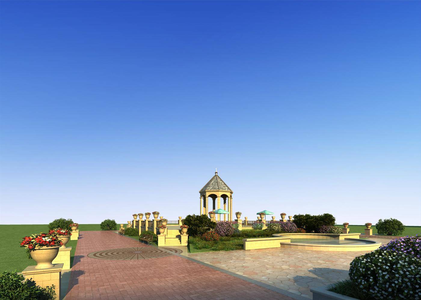 小区景观场景