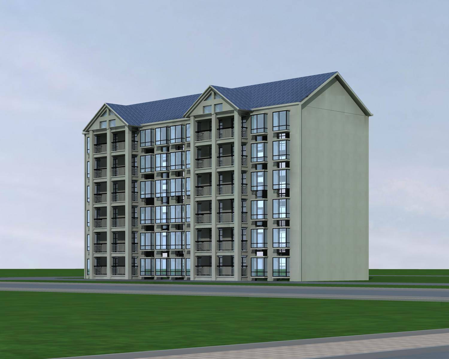 现代多层住宅楼